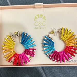 C&C California Vibrant Beaded Hoop Earrings